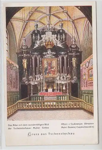 63518 Ak Gruss aus Tschenstochau Altar um 1940