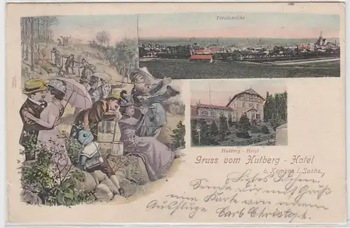 63512 Mehrbild Ak Gruß vom Hutberg Hotel bei Kamenz in Sachsen 1906