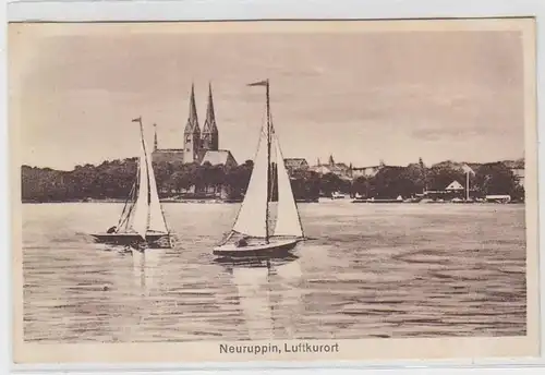 63489 Ak Luftkurort Neuruppin mit 2 Segelbooten um 1930