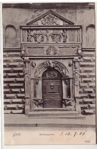 63458 Ak Gera Rathausportal 1906