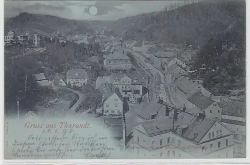 63452 Ak Gruss de Tharandt Vue d'ensemble avec route vers Freiberg 1898