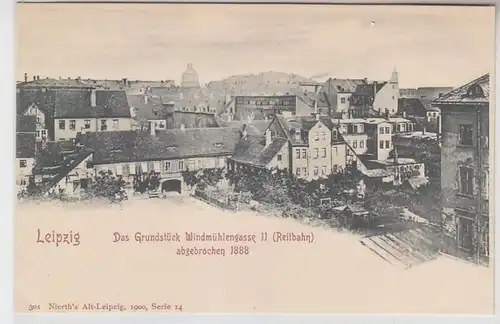 63437 Ak Leipzig Grundstück Windmühlengasse 11 (Reitbahn) abgebrochen 1888