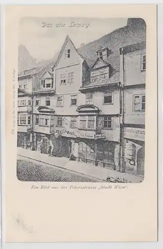 63395 Ak Leipzig ein Bild aus der Petersstrasse "Stadt Wien" um 1900