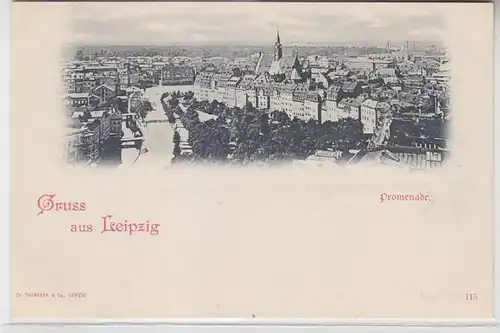 63380 Ak Gruss aus Leipzig Promenade um 1900