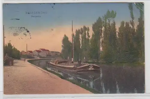 63342 Ak Saargemünd Partie de Sarre avec barge 1907