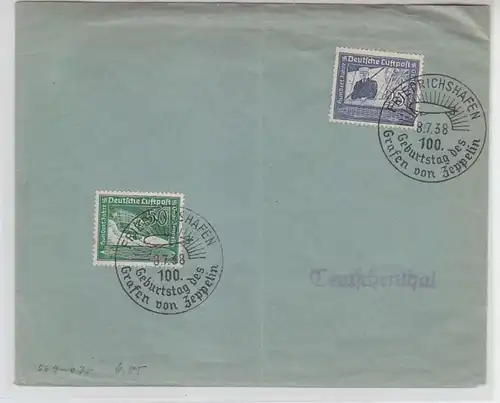 63280 Brief Friedrichshafen 100. Geburtstag des Grafen von Zeppelin 1938