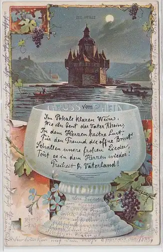 63236 Ak Lithographie Gruss du Rhin "Le Palatinat" 1898