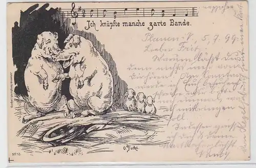 63221 Artiste Carte postale de O. Fuchs "J'ai attaché quelques gangs délicats" 1899