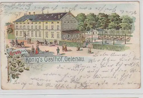 63208 Ak Lithographie Gruß aus Königs Gasthof Gelenau 1911