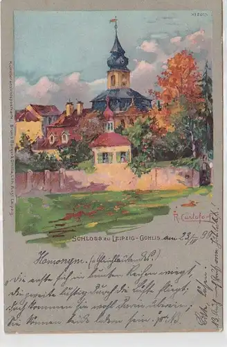 63181 Ak Schloss zu Leipzig-Gohlis Künstlerpostkarte Bruno Bürger & Ottilie 1899