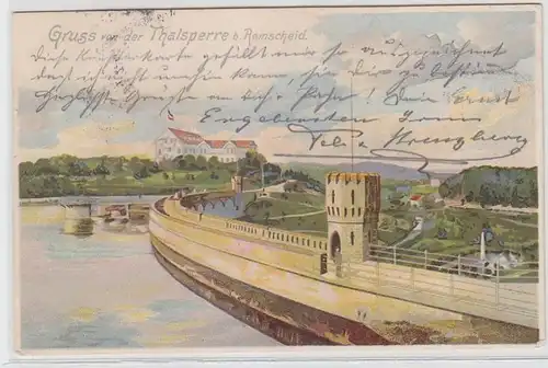 63154 Ak Salutation du barrage de thals à Remscheid 1907