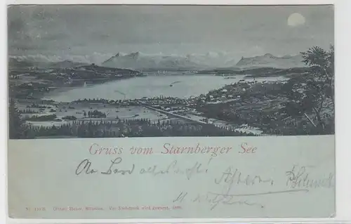 63149 Carte de la Lune Salutation du Lac Starnberg 1898