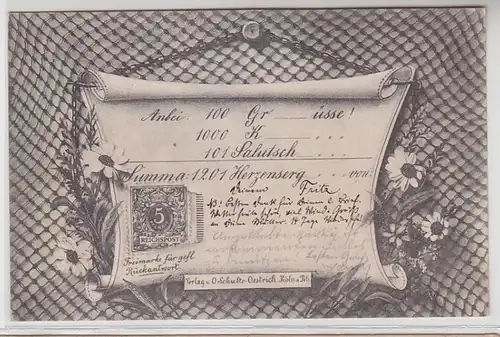 63136 Ak Glückwunschkarte im Telegrammstil 1898