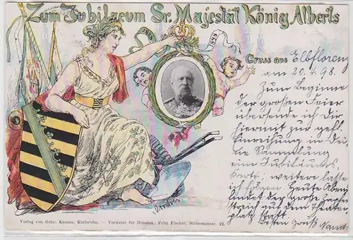 63127 Ak Pour le Jubilé de Sr. Majesté le roi Albert de Sachsen 1898