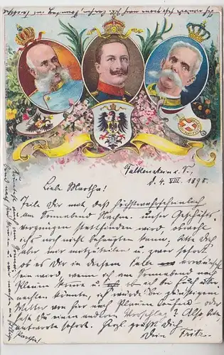 63126 Ak Kaiser Franz Josef Kaiser Wilhelm II. König Umberto I. 1898