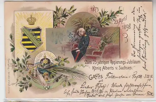 63125 Ak Pour le 25ème anniversaire de Sr. Majesté le roi Albert de la Saxe 1898