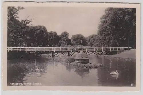 63095 Ak Rendsburg weiße Brücke um 1940