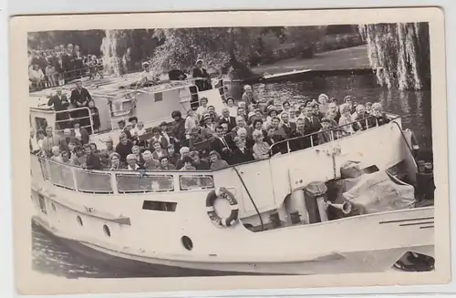 63069 Photo Bateau d'excursion à moteur à Berlin-Mügheim vers 1950