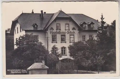 63062 Foto Ak Meinersdorf im Erzgebirge Haushaltungs-Schule um 1940