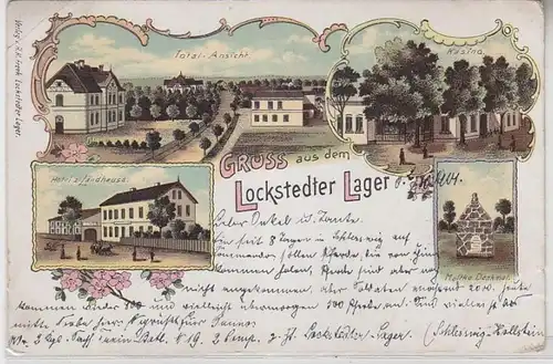 63054 Ak Lithographie Salutation du camp de Lockstedt 1901