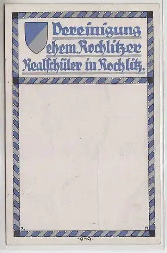 63045 Studentika Ak Vereinigung ehemaliger Rochlitzer Realschüler Rochlitz 1919