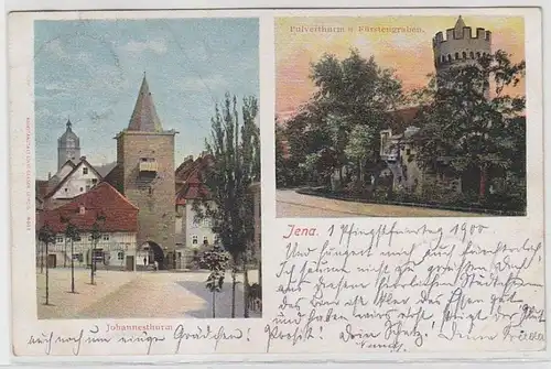 63030 Mehrbild Ak Jena Johannesturm und Pulverturm und Fürstengraben 1900