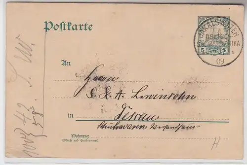 63026 Ganzsachen Ak Deutsche Kolonie DSWA Stempel Jakalswater 1909
