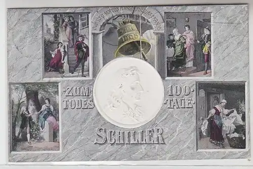 63023 Multi-image Plage Ak Pour m 100e anniversaire de la mort Schiller 1905