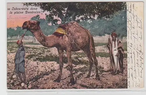 63011 Ak Laboureurs dans la place Desdrelon / Travailleurs de la plaine de Jizreel 1906