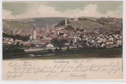 63010 Ak Ravensburg Vue d'ensemble 1905