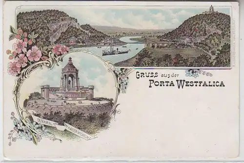 62972 Ak Lithographie Gruss de Porta Westtalica vers 1900