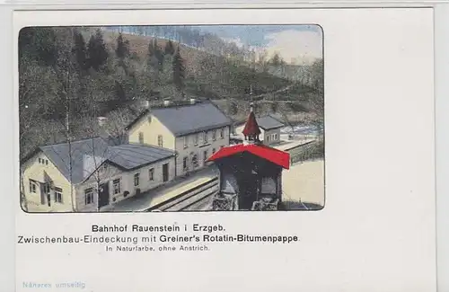 62968 Reklame Ak Bahnhof Rauenstein im Erzgebirge um 1920