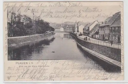 62948 AK Plauen i.V., vue du pont du roi Albert 1903