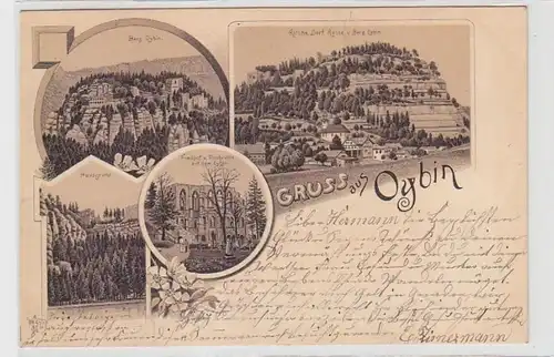 62918 Ak Lithographie Gruss aus Oybin 1899