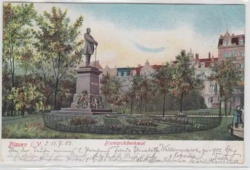 62907 Ak Plauen im Vogtland Bismarckdenkmal 1903
