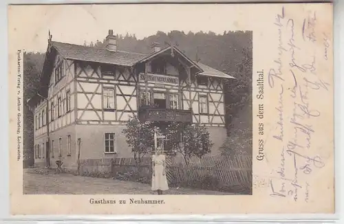 62906 Ak Gruß aus dem Saaltahl Gasthaus zu Neuhammer 1903