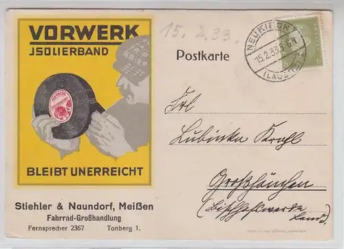 62864 Vorwerk Isolierband Reklame Ak Stiehler Fahrrad Großhandlung Meißen 1933