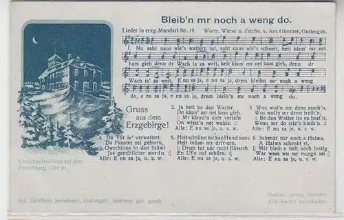 62853 Anton Günther Lied Ak "Bleib'n mr noch a weng do" um 1920