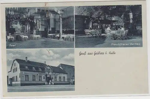 62811 Mehrbild Ak Gruß aus Gröbers bei Halle Gasthaus zum Hirsch 1940
