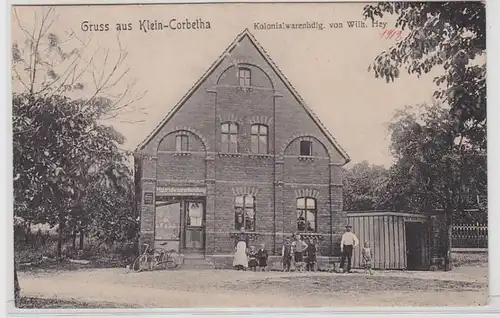 62804 Ak Gruss aus Klein-Corbetha Kolonialwarenhandlung von Wilh. Hey 1912