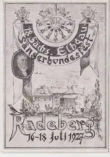 62742 Ak 18. sächsisches Elbgau Sängerbundesfest Radeberg 1927