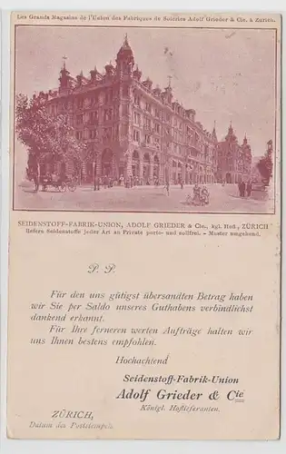 6271 Ak Zurich Soie Fabrik Union Adolf Grieder & Co. 1901