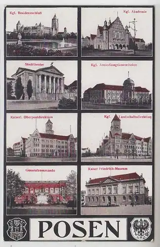 62709 Mehrbild Ak Posen Stadtansichten um 1910