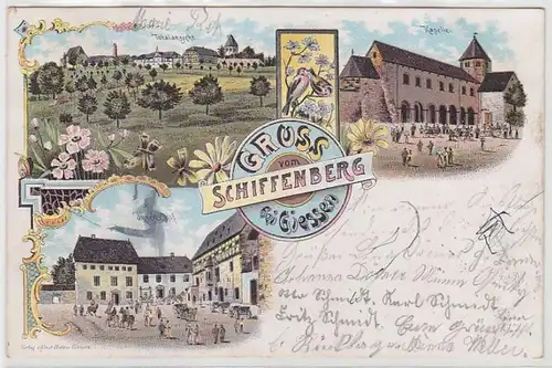 62708 Ak Lithographie Salutation du Schiffenberg près de Giessen 1899