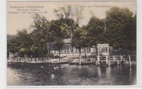 62704 Ak Salutation de Pichelsberge Restaurant Kaisergarten 1916