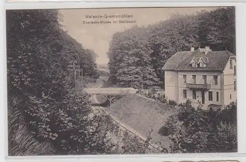 62699 Ak Malente Gremsmühlen Eisenbahn Brücke im Steinbusch um 1910