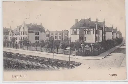 62690 Ak Burg bei Magdeburg Kaserne 1908