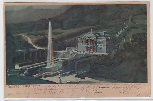 62673 Carte postale d'artiste n° 1441 Château Linderhof Verlag Ottmar Hüter 1900