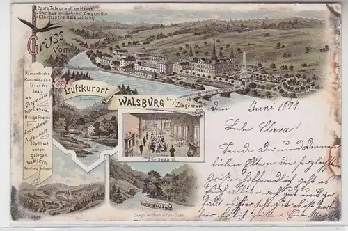 62668 Ak Lithografie Luftkurort Walsburg bei Ziegenrück 1894