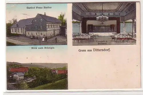 61117 Mehrbild Ak Gruß aus Dittersdorf Gasthof usw. 1915